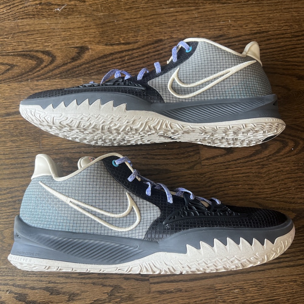Nike Kyrie Low 4 Men Shoes Black Rattan DK Smoke Grey CW3985-003 Size 18
